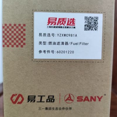 El filtro de combustible de 60201220 Sany SY55/SY60/SY85/SY95/SY215/SY305/SY485/SY500 se aplica a 4JG1/4JJ1/4BG1/6HK1/6WG1
