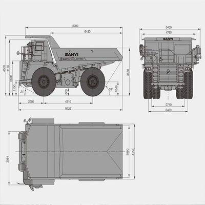 Camión volquete de mina SRT55D 480kW 35m3 con capacidad de carga 55t